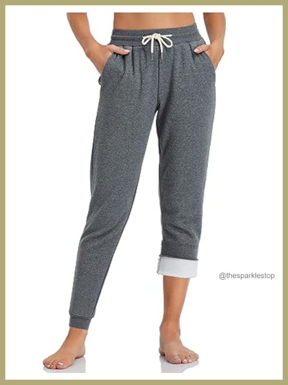Inno Women's Polar Fleece Lined Joggers Thermal Sweatpants Petite Tall